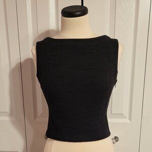 Banana Republic Black Knit Low Back Cropped Sleeveless Tank Top – Size 0